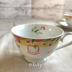 Hello Kitty Cup & Saucer Tea Cup Tulip Sanrio Set Of 5 Hello Kitty Cup
