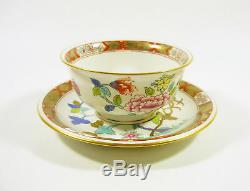 Herend, Chinese Oriental Shanghai (sh) Tea Cup & Saucer, Handpainted Porcelain