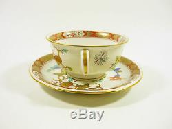 Herend, Chinese Oriental Shanghai (sh) Tea Cup & Saucer, Handpainted Porcelain