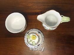 Herend INDIAN BASKET Multi-Color Tea Set for Two Tea Pot Sugar Creamer