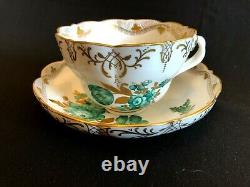 Herend Porcelain Handpainted Antique XXL Large Tea Cup And Saucer