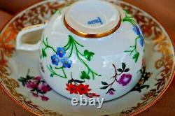 Herend antique Rotschild gilded & flowers patterned tea cup with saucer