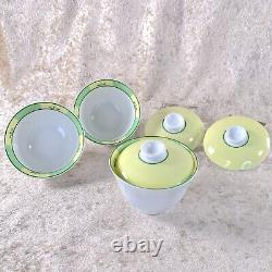 Hermes Africa Green Tea Cup Top Lid Cover Porcelain Tableware 3 Sets NO SAUCER