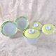 Hermes Africa Green Tea Cup Top Lid Cover Porcelain Tableware 3 Sets No Saucer