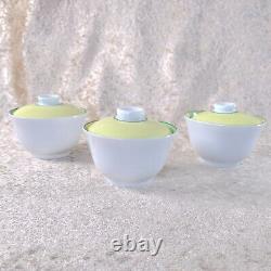 Hermes Africa Green Tea Cup Top Lid Cover Porcelain Tableware 3 Sets NO SAUCER
