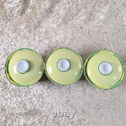 Hermes Africa Green Tea Cup Top Lid Cover Porcelain Tableware 3 Sets NO SAUCER