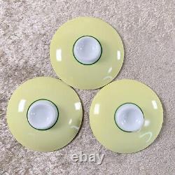 Hermes Africa Green Tea Cup Top Lid Cover Porcelain Tableware 3 Sets NO SAUCER