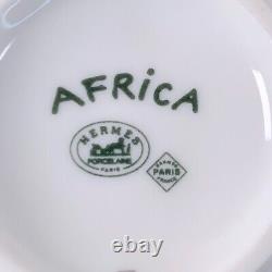 Hermes Africa Green Tea Cup Top Lid Cover Porcelain Tableware 3 Sets NO SAUCER