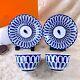 Hermes Bleus D'ailleurs Tea Cup & Saucer 2 Sets Blue Porcelain Tableware Withcase