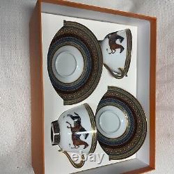 Hermes Cheval d'Orient Tea Cup Saucer Tableware 2 set Horse Coffee Auth New No, 1