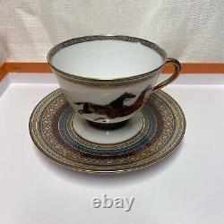 Hermes Cheval d'Orient Tea Cup Saucer Tableware 2 set Horse Coffee Auth New No, 1