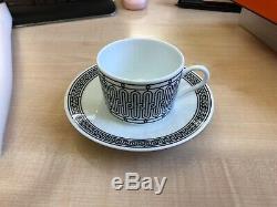 Hermes H Deco tea cup/saucer x 2- brand new in box with ribbon. RRP £230