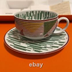 Hermes Ipomobile Cup & Saucer Pair Set of2 Stylish Tableware Interior Coffee Tea