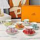 Hermès Multicolor Scepter Set Of Six Tea Cup And Saucer Set Luxury Bone China