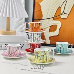 Hermès Multicolor Scepter Set Of Six Tea Cup and Saucer Set Luxury Bone China