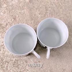 Hermes Paris Guadalquivir Black Tea Cup & Saucer 2 Sets Porcelain Tableware wBox
