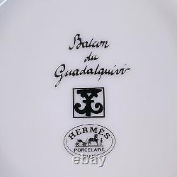 Hermes Paris Guadalquivir Black Tea Cup & Saucer 2 Sets Porcelain Tableware wBox