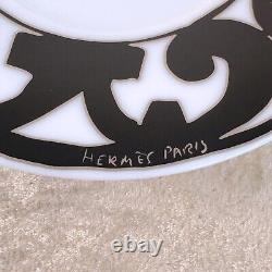 Hermes Paris Guadalquivir Black Tea Cup & Saucer 2 Sets Porcelain Tableware wBox