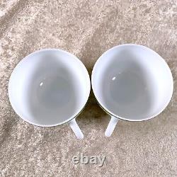 Hermes Paris Tea Cup & Saucer Africa Green Porcelain Tableware 2 Sets