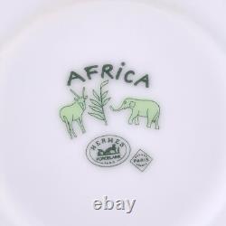 Hermes Paris Tea Cup & Saucer Africa Green Porcelain Tableware 2 Sets