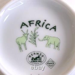 Hermes Paris Tea Cup & Saucer Africa Green Porcelain Tableware 2 Sets