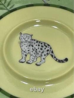 Hermes Paris Tea Cup Saucer Africa Green Porcelain Tableware 2 Sets No Box
