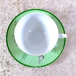 Hermes Paris Tea Cup Saucer Africa Green Porcelain Tableware New with No Box