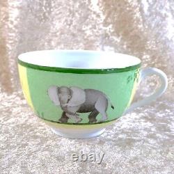 Hermes Paris Tea Cup Saucer Africa Green Porcelain Tableware New with No Box