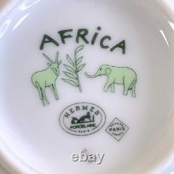 Hermes Paris Tea Cup Saucer Africa Green Porcelain Tableware New with No Box