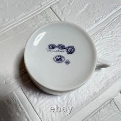Hermes Paris Tea Cup & Saucer CHAINE D'ANCRE BLUE 2 Sets Tableware with Box