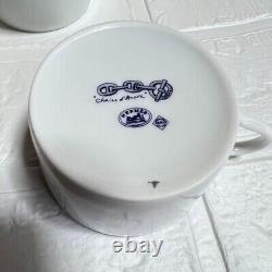 Hermes Paris Tea Cup & Saucer CHAINE D'ANCRE BLUE 2 Sets Tableware with Box