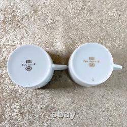 Hermes Paris Tea Cup & Saucer Egee Soleil Gold and Platinum 2 Sets with Case