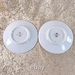 Hermes Paris Tea Cup & Saucer Egee Soleil Gold and Platinum 2 Sets with Case