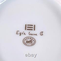 Hermes Paris Tea Cup & Saucer Egee Soleil Gold and Platinum 2 Sets with Case