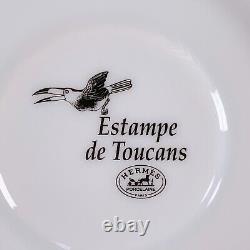 Hermes Paris Tea Cup & Saucer Estampe de Toucans Black RARE Porcelain Tableware