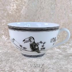 Hermes Paris Tea Cup & Saucer Estampe de Toucans Black RARE Porcelain Tableware