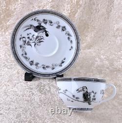 Hermes Paris Tea Cup & Saucer Estampe de Toucans Porcelain Tableware