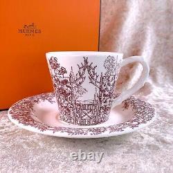 Hermes Paris Tea Cup & Saucer LES MAISONS ENCHANTEES Porcelain Tableware withBox