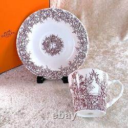 Hermes Paris Tea Cup & Saucer LES MAISONS ENCHANTEES Porcelain Tableware withBox