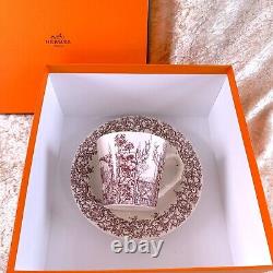 Hermes Paris Tea Cup & Saucer LES MAISONS ENCHANTEES Porcelain Tableware withBox