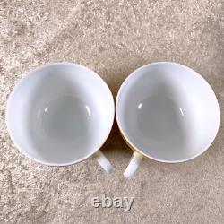Hermes Paris Tea Cup Saucer La Siesta Yellow Porcelain Tableware 2 Sets