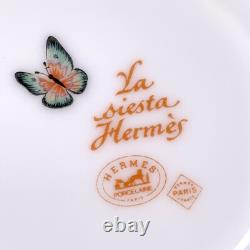 Hermes Paris Tea Cup Saucer La Siesta Yellow Porcelain Tableware 2 Sets