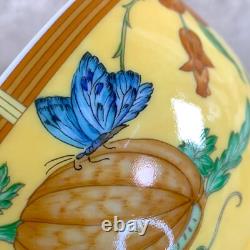Hermes Paris Tea Cup Saucer La Siesta Yellow Porcelain Tableware 2 Sets