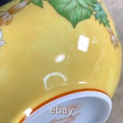 Hermes Paris Tea Cup Saucer La Siesta Yellow Porcelain Tableware 2 Sets