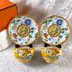 Hermes Paris Tea Cup Saucer La Siesta Yellow Porcelain Tableware 2 Sets With Box