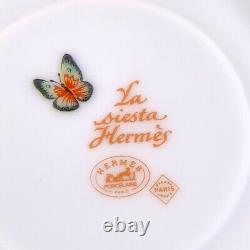 Hermes Paris Tea Cup Saucer La Siesta Yellow Porcelain Tableware 2 Sets with Box