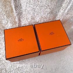 Hermes Paris Tea Cup Saucer La Siesta Yellow Porcelain Tableware 2 Sets with Box