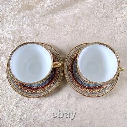 Hermes Paris Tea Cup and Saucer Cheval d'Orient N° 6 & N°1 Tableware 2 Sets