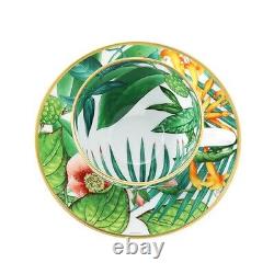 Hermes Passifolia Tea Cup Saucer Tableware Green Botanical Floral Auth New 200ml