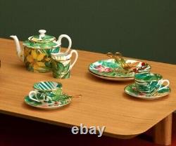 Hermes Passifolia Tea Cup Saucer Tableware Green Botanical Floral Auth New 200ml